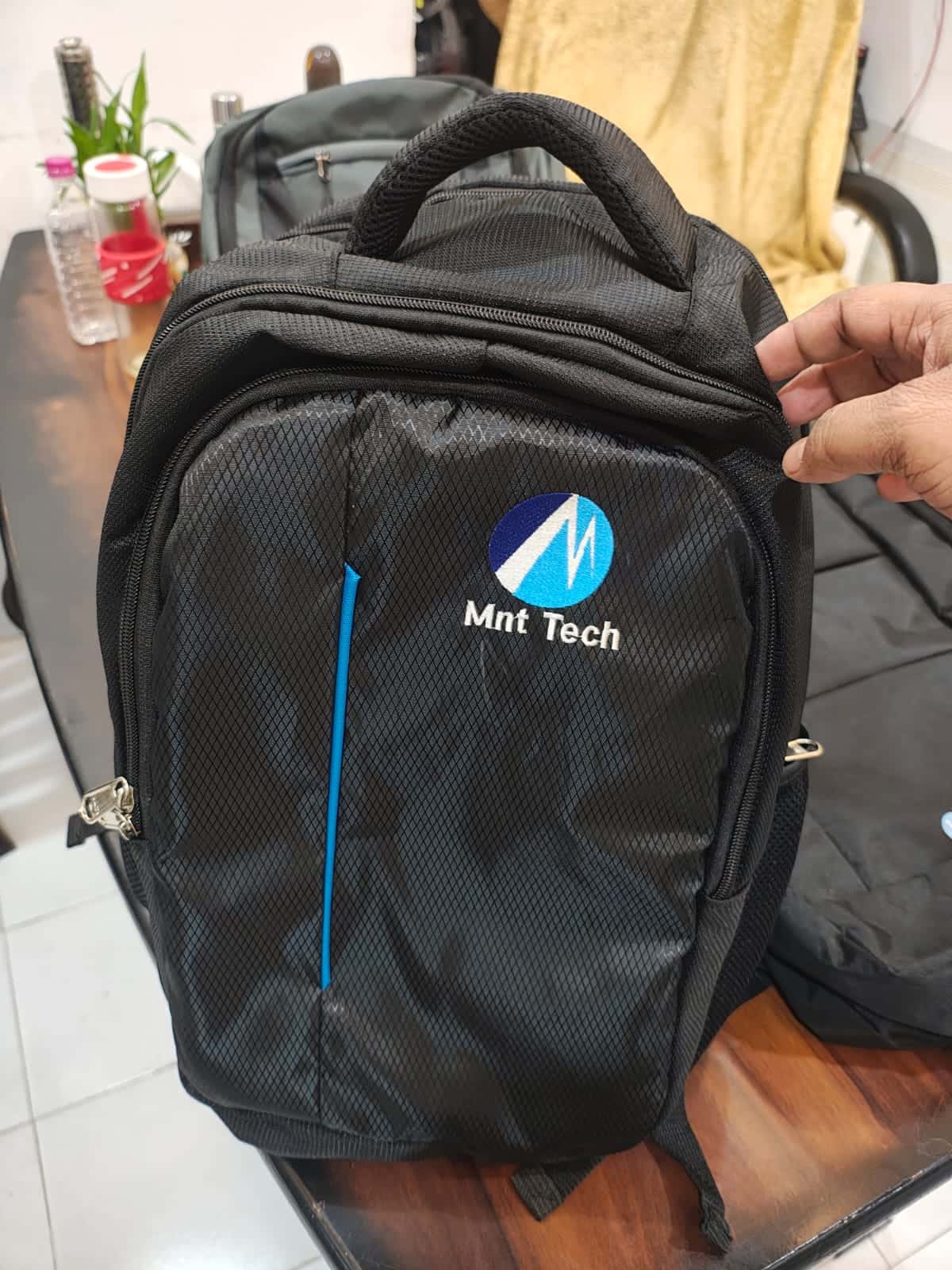 Embroidered laptop backpacks made by ABM Bags